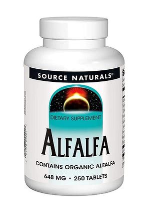 Люцерна, 648мг, alfalfa, source naturals, 250 таблеток