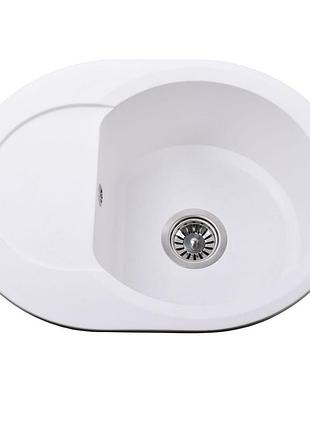 Гранітна мийка globus lux moraine білий 600х470мм-а0007