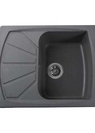 Гранитная мойка globus lux tana серый металлик 610х500мм-а0003