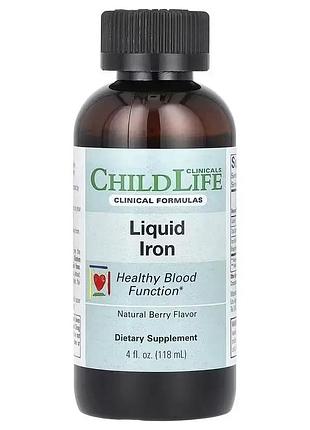 Рідке залізо для дітей, смак ягід, childlife liquid iron, 118 мл — для гемоглобіну, енергії та імунітету