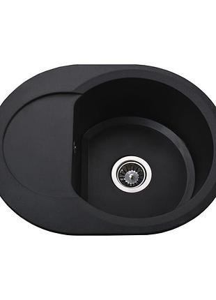 Гранитная мойка globus lux moraine черный 600х470мм-а0001