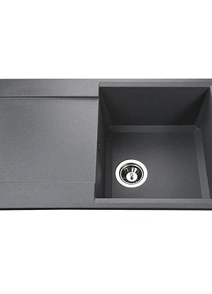 Гранитная мойка globus lux komo серый металлик 790х500мм-а0003