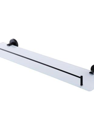 Полка globus lux bs8427 черная матовая, матовое стекло sus304