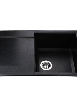 Гранитная мойка globus lux komo черный 790х500мм-а0002
