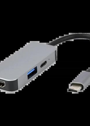 Cablexpert a-cm-combo3-02 usb-c 3-в-1 (usb/hdmi/pd) док станція
