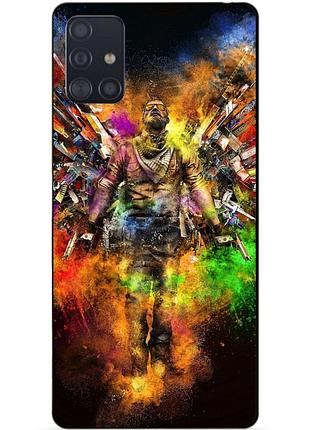 Чехол силиконовый бампер для samsung a71 с рисунком воин контр-страйк counter-strike