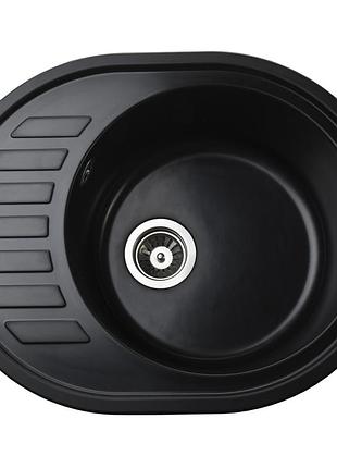 Гранітна мийка mira arnica чорний 620 х 500 мм