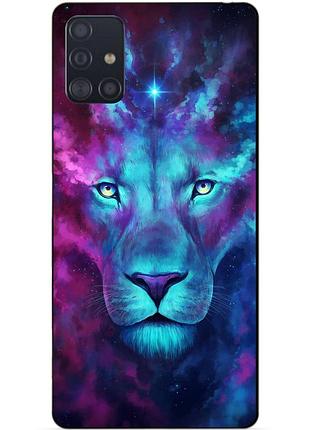 Чехол силиконовый бампер для samsung a71 с рисунком космический лев