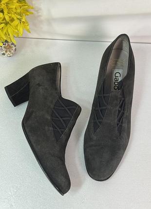 Стильные туфли натуральная замш с эластичными вставками gabor fashion 38,5р