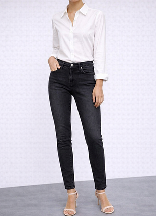 Джинсы скинни женские черные стрейч skinny fit зауженные базовые