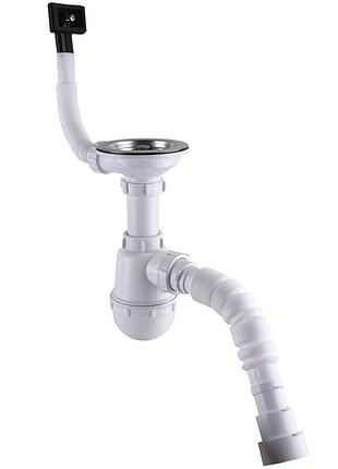 Сифон waterstal а - 4007 под стальную кухону мойку 1/2 40 с переливом, с гибкой трубой