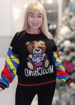 Роскошный свитшот батник турция с кристаллами