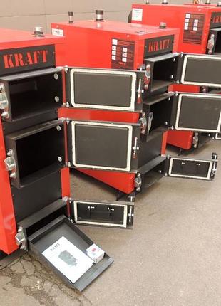 Универсальный твердотопливный котел kraft e new 24 квт сталь 5 мм!! длительного горения / крафт е нью