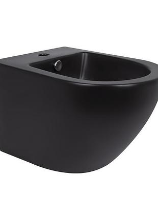 Биде подвесное qtap robin 495х370х325 matt black qt1355046fmb
