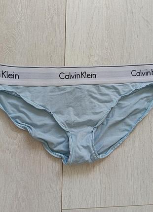Голубые трусики базовые спортивные трусы коттоновые calvin klein m l 10 12 38 40 46 48