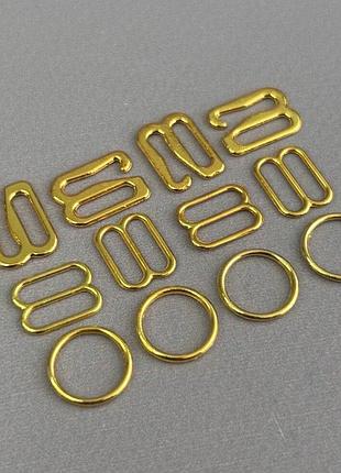Набор металлической фурнитуры для пошива белья 10 мм - золото