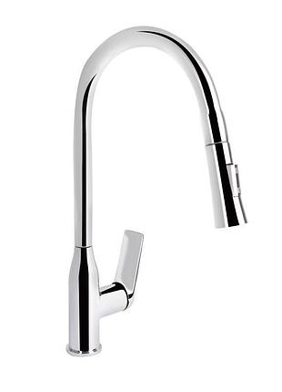Змішувач для кухні qtap vlasta new з висувним виливом qtvla344crm45646 chrome