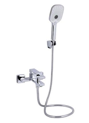 Змішувач для ванни qtap gemini (з душовим гарнітуром) qtgem259crm45681 chrome