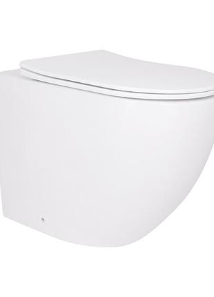 Унитаз подвесной qtap robin ultra quiet безободковый с сиденьем soft-close 520x365x365 мм white