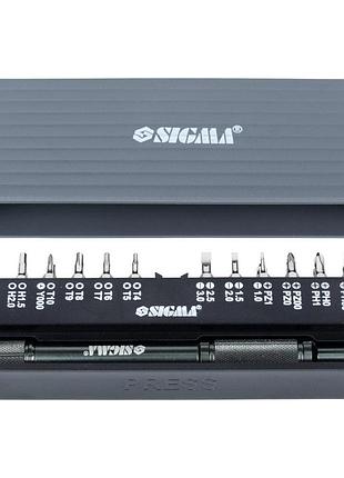 Викрутка + біти 1/4" 24 шт crv для мобільних телефонів (пласт. кейс) sigma (4003251)