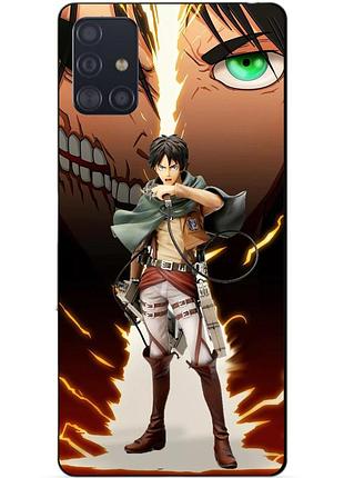 Чехол силиконовый бампер для samsung a51 с рисунком атака титанов attack on titan