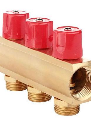 Балка колекторна fado з вентилями 1"x3/4" x3