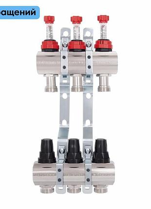 Коллектор с расходомерами thermo alliance forte 1" 3 выхода sf001w3