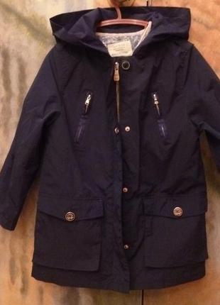 Плащ куртка вітровка з підстібкою zara, р. 7/8,128