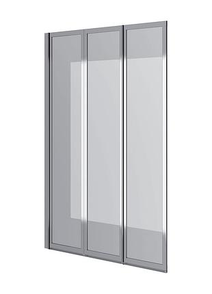 Шторка на ванну трьохелементна style 1000х1500мм (left) chrome, скло 4мм clear