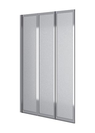 Шторка на ванну трьохелементна style 1000х1500мм (left) chrome, скло 4мм grape