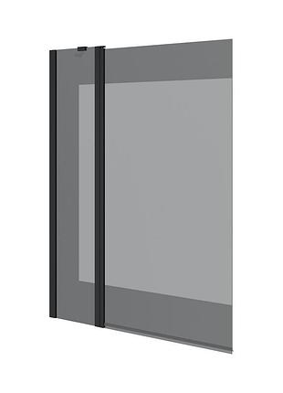 Шторка на ванну двоелементна dakota 1100х1400мм black matt, скло 6мм europe grey