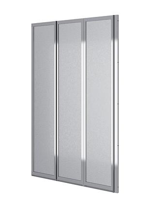 Шторка на ванну трьохелементна style 1000х1500мм (right) chrome, скло 4мм grape