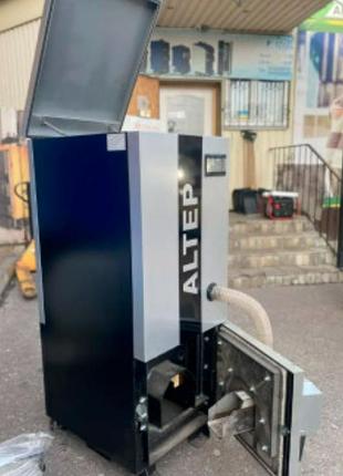 Инновационный пеллетный котёл с автоподачей альтеп pellets 35 квт с горелкой, автоматикой, бункером