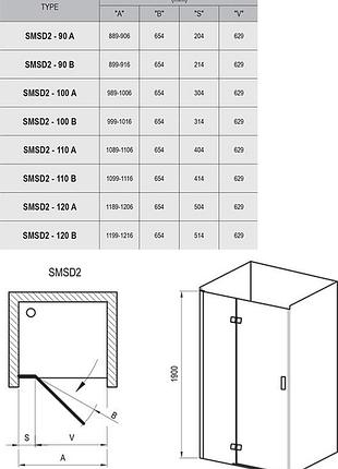 Душові двері smsd 2- 100 a- l хром transparent