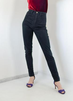 Узкие джинсы с завышенной талией с полосками по бокам, с лампасами, высокая талия посадка2 фото