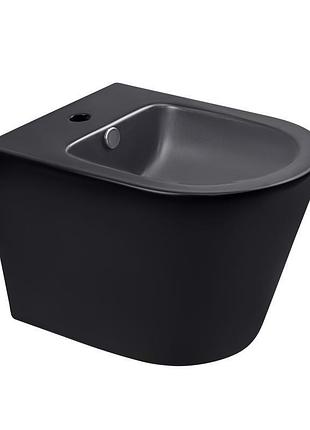 Биде подвесное qtap scorpio 515x360x345 matt black qt1455053fmb