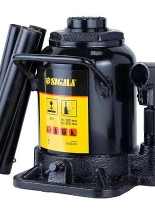 Домкрат гидравлический бутылочный низкопрофильный 20т h 185-355мм sigma (6101211)