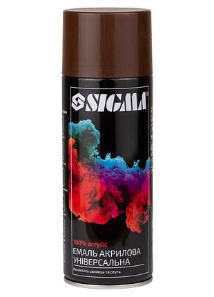 Эмаль аэрозольная акриловая 400мл ral 8011 коричневый глянец sigma (2736771)