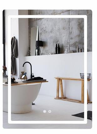 Зеркало qtap mideya (mi2) 600х800 с led-подсветкой touch, с антизапотеванием, диммером, рег. яркости qt2078f6080