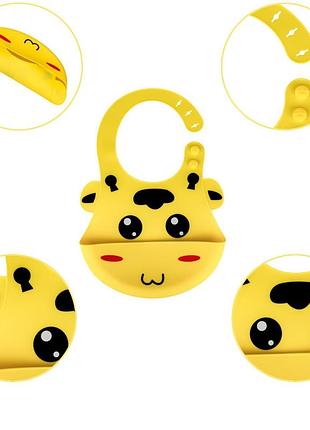 Слюнявчик силиконовый zupo crafts желтый