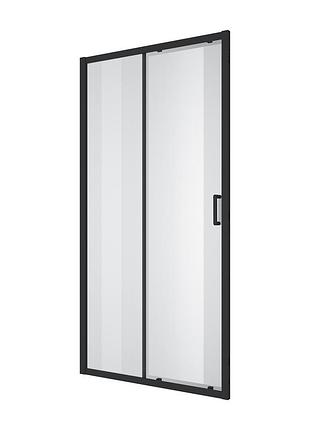 Душові двері розсувні, двоелементні line pro 1000мм, black matt, скло 6мм прозоре
