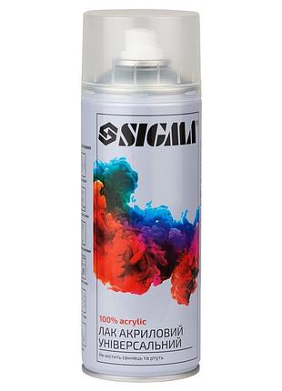 Лак аэрозольный акриловый 400мл прозрачный глянец sigma (2737611)