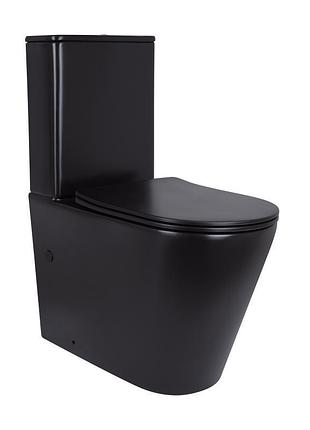 Унитаз напольный qtap scorpio ultra quiet безободковый с сиденьем soft-close matt black qt14226088amb