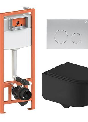 Готовое решение qtap для ванной комнаты: подвесной унитаз taurus ultra quiet 490x360x380 + комплект инсталляции nest 4 в 1