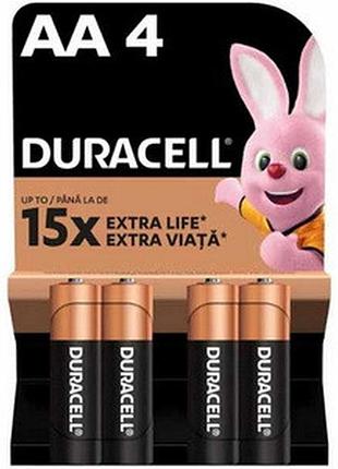 Батарейка duracell aa (lr6/mn1500) 1.5v блистер 4 шт