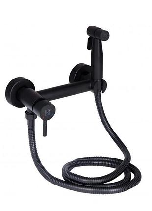 Набор для гигиенического душа со смесителем lidz aria 110 округлый ldari110bla43394 black