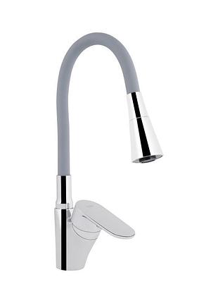 Змішувач для кухні lidz tani 007f3 з гнучким виливом (k40) ldtan007f3gcr31869 chrome/grey