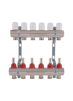 Колектор із витратомірами thermo alliance standart 1" 6 виходів sd235w6