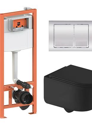 Готовое решение qtap для ванной комнаты: подвесной унитаз taurus ultra quiet 490x360x380 + комплект инсталляции nest 4 в 1