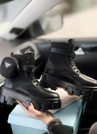 Ботинки женские с мехом прада prada